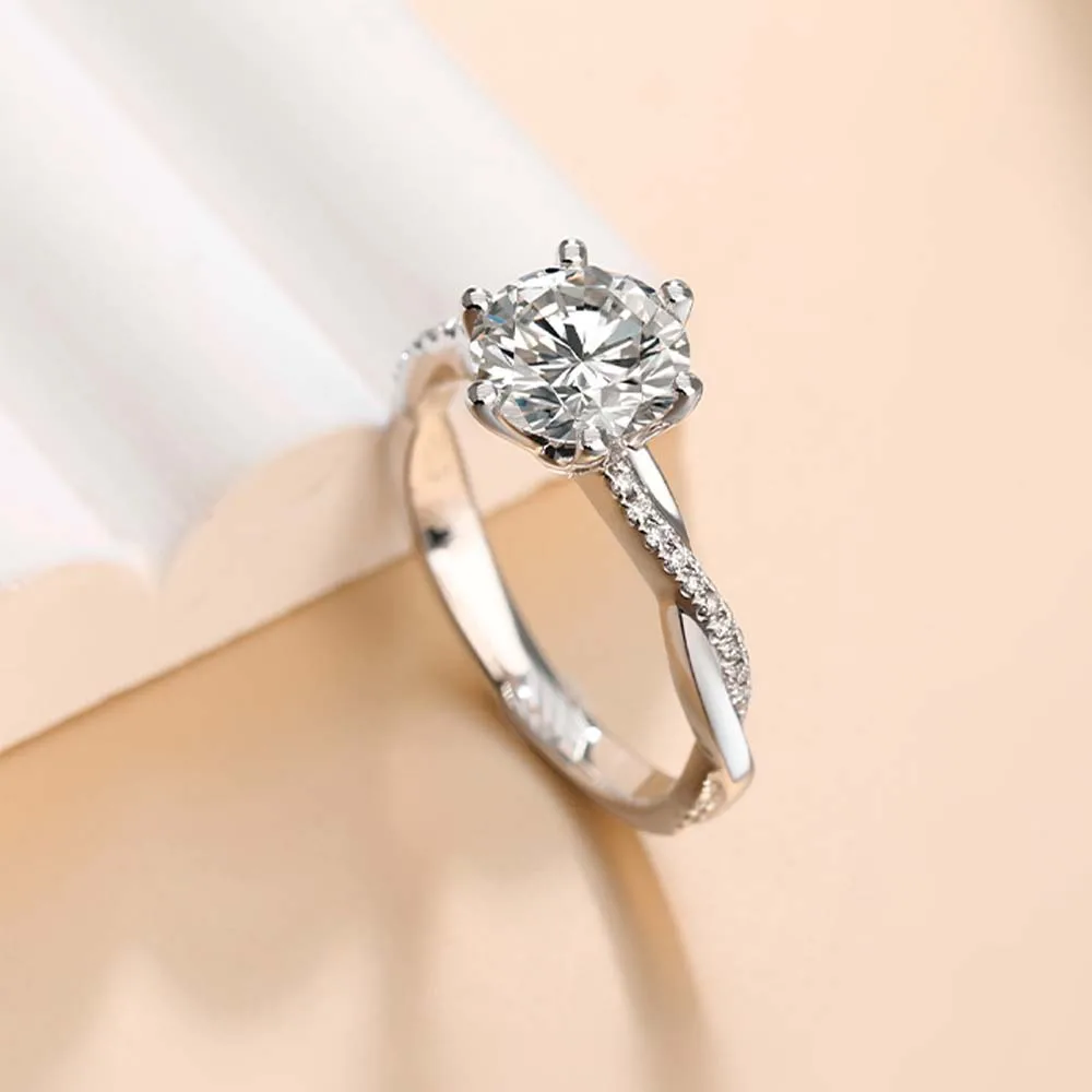 

liaoxingzhuang 18K gold Cultivated diamond Ring female New style 1 carat Interwoven crown wedding Female diamond ring