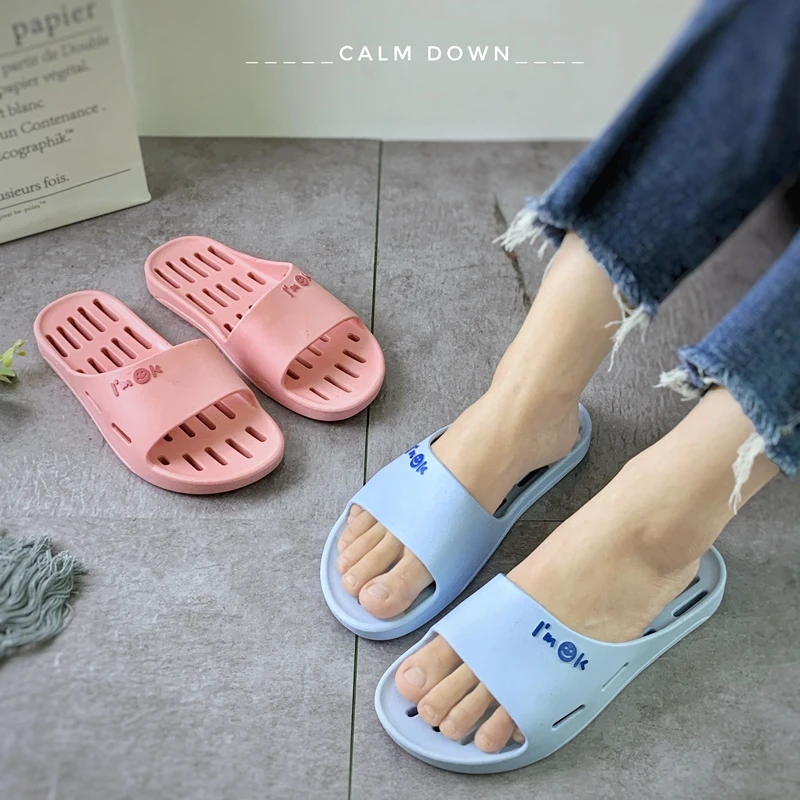 Pantuflas de baño para mujer, de verano, de secado rápido, huecas, para interior, sandalias planas Monick para parejas, sanda...