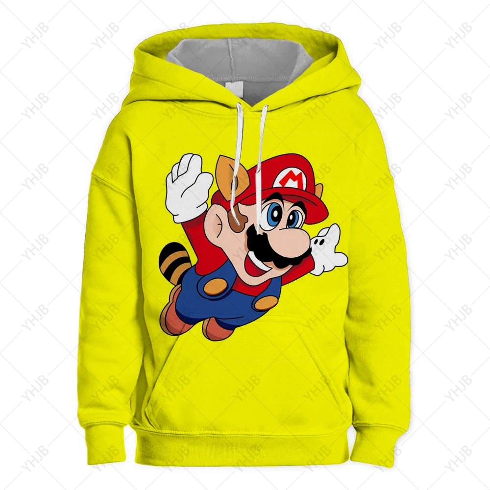 Super Mario Hoodie Cartoon Mario Sweatshirt Red Sweatshirt Youth BoysGirls School Fashion Casual Sports Style Exquisite Clothes