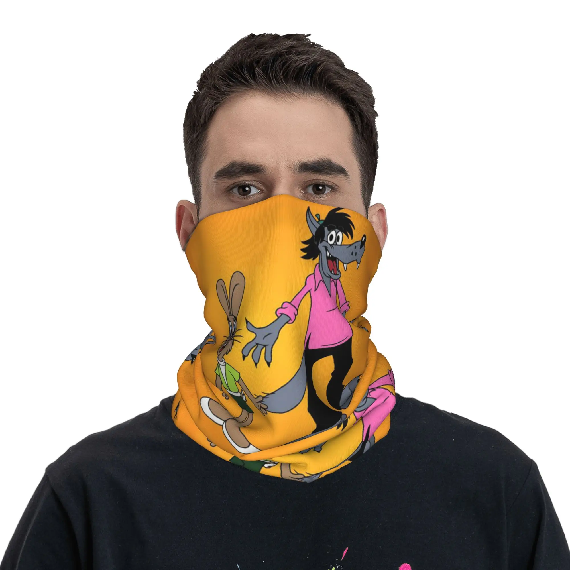 Wolf And Rabbit Just You Wait Nu pogodi Bandana Neck Cover Printed Mask Scarf Warm Headband Running Unisex Adult
