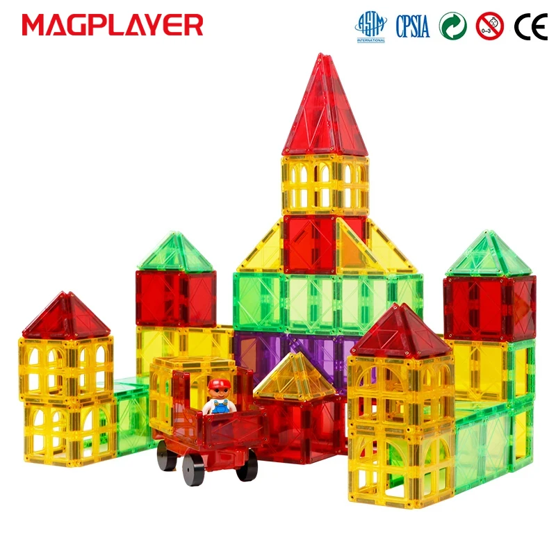 Magnetic Building Blocks Construction Sets Strong Magnet Tiles Children DIY Montessori Educational Toys for Kids Christmas Gift