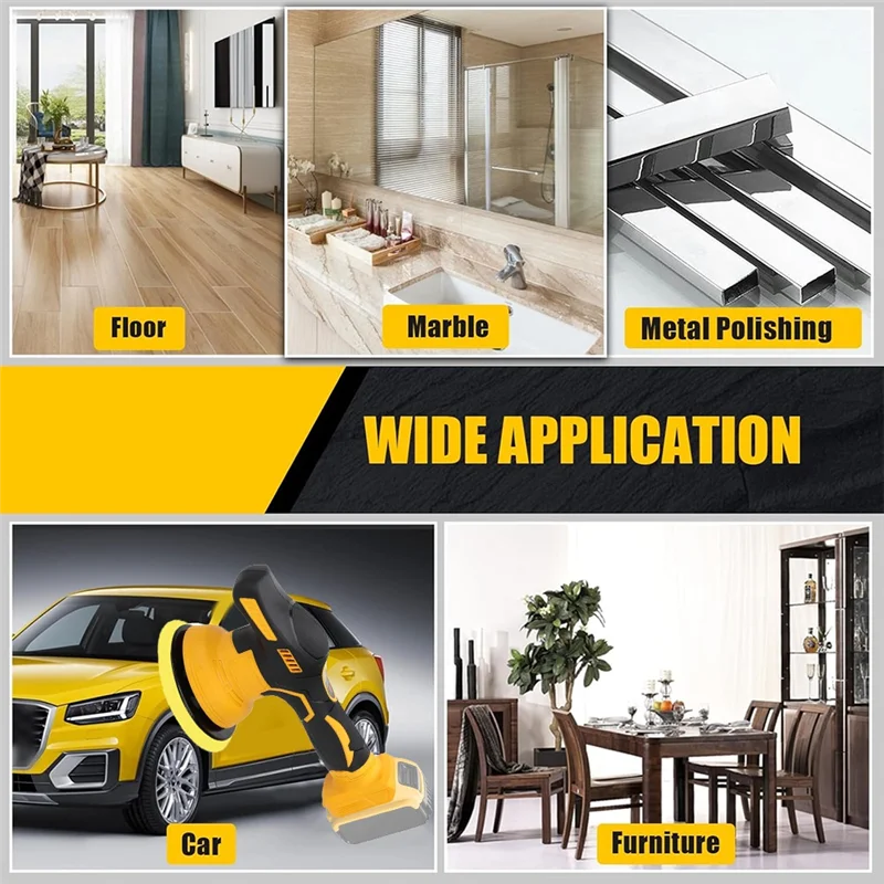 BUAT Pemoles Penyangga Mobil Tanpa Kabel untuk Baterai 20V 8 Kecepatan Variabel 3500RPM Pemoles Penyangga Mobil untuk Waxing Detail Mobil