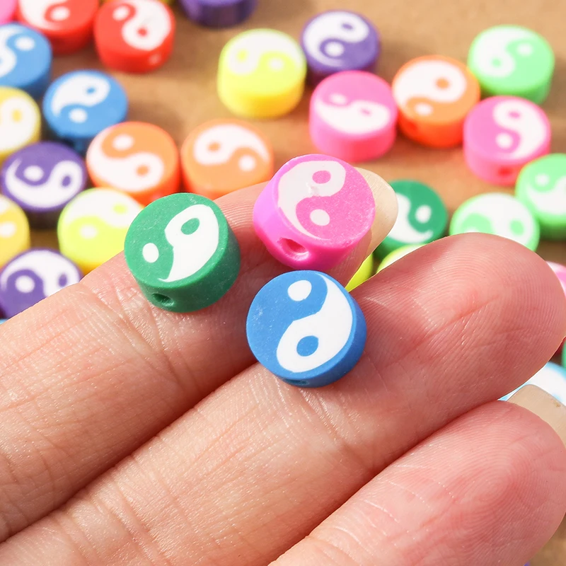 50 Stück Gemischte Blumen-, Frucht- und Tier-Polymer-Clay-Perlen, lose Abstandhalterperlen für Schmuckherstellung, DIY Armband- und Halsketten-Zubehör – Detail 13