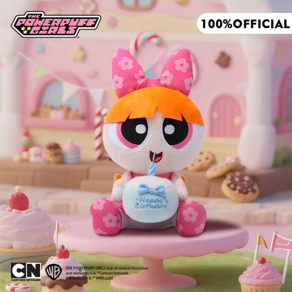 

Подлинная серия Powerpuff для девочек на день рождения, мультяшные плюшевые куклы, аниме, цветение, пузыри, чашка, ПП, хлопковые игрушки, подарки