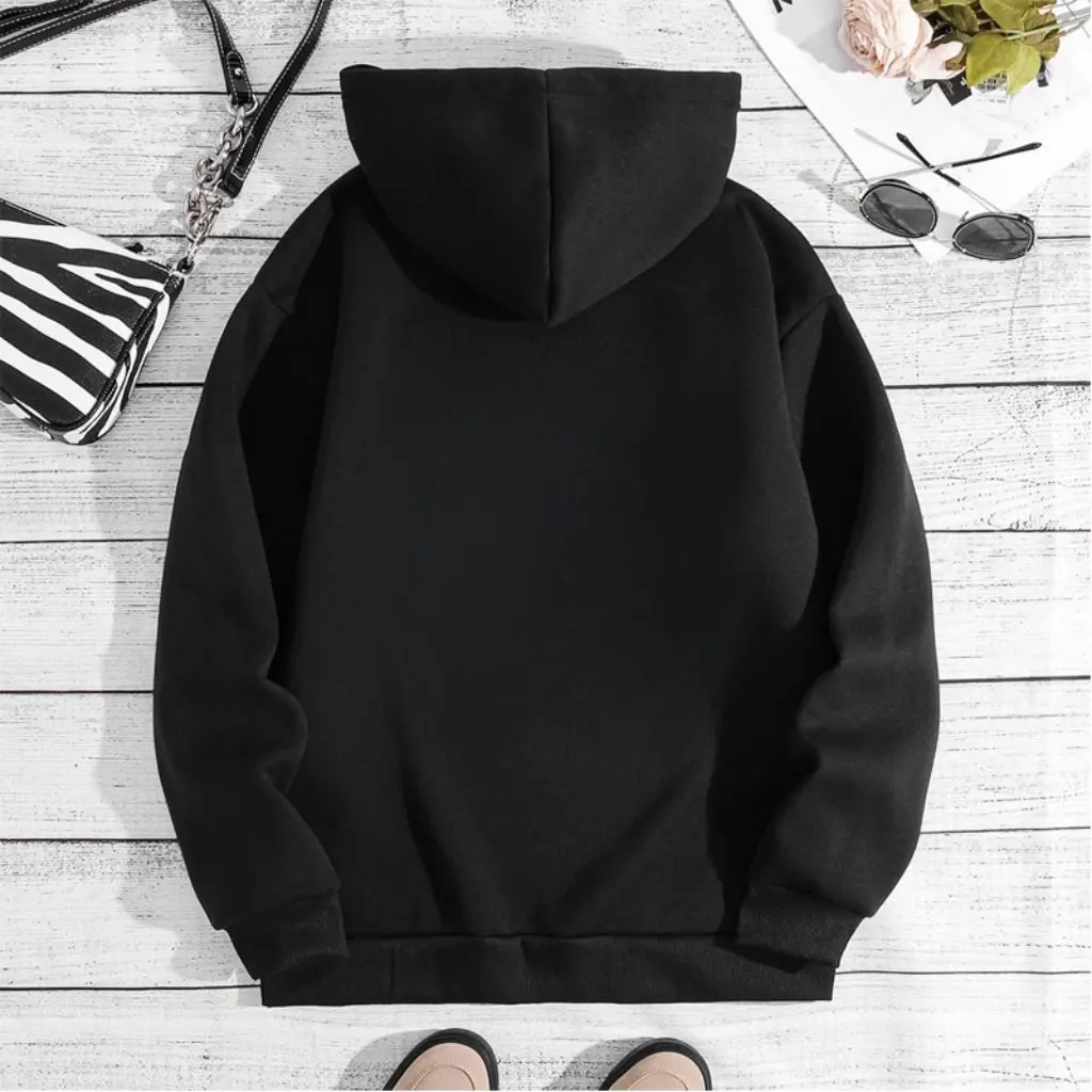 여성용 플리스 안감 후드티 가을 겨울 유럽 미국 신상 레터 프린트 백백 칼라 패션 탑