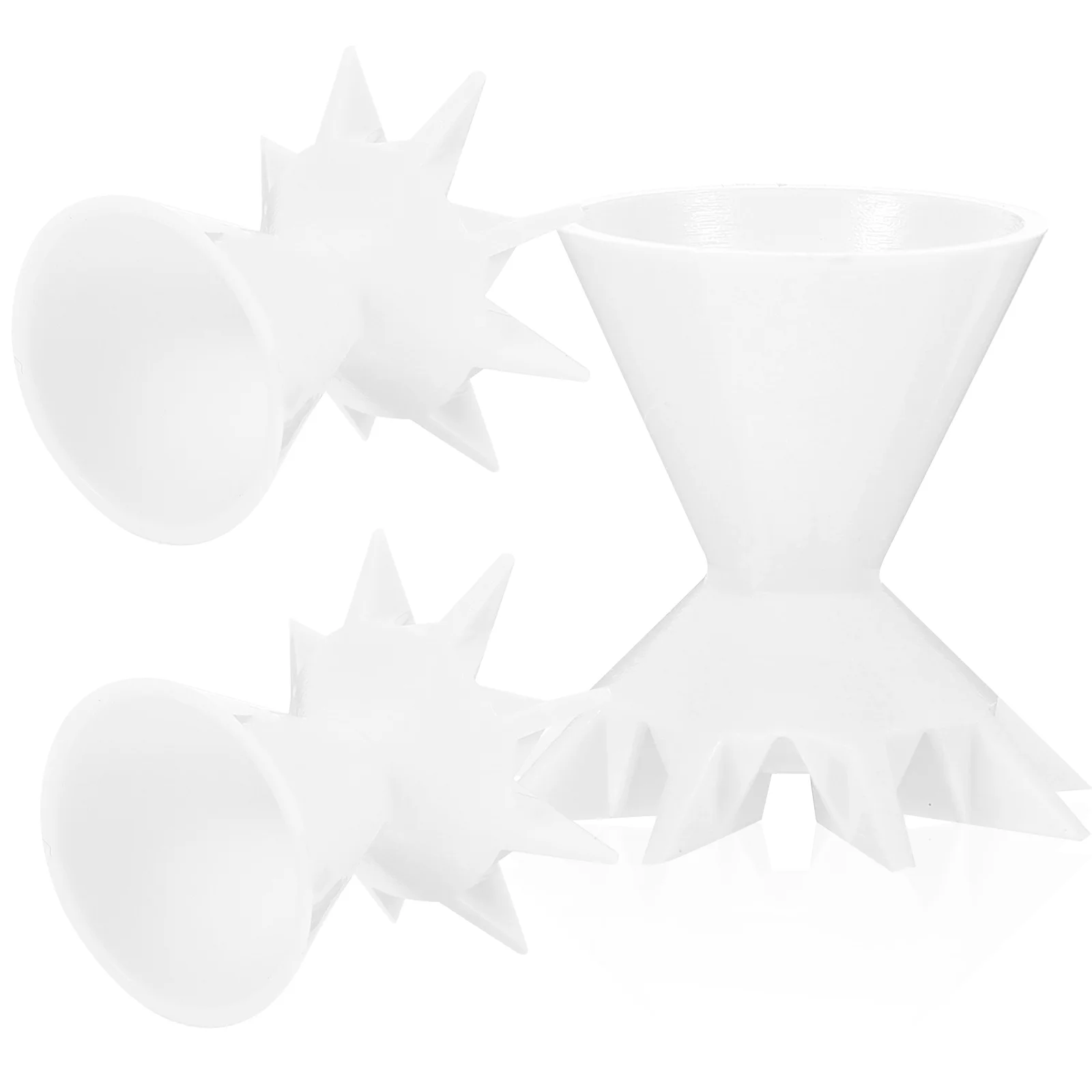 3 Pcs Pouring Cups Paint Mixing Mugs Silicone Split Funnel Filter White Silica Gel