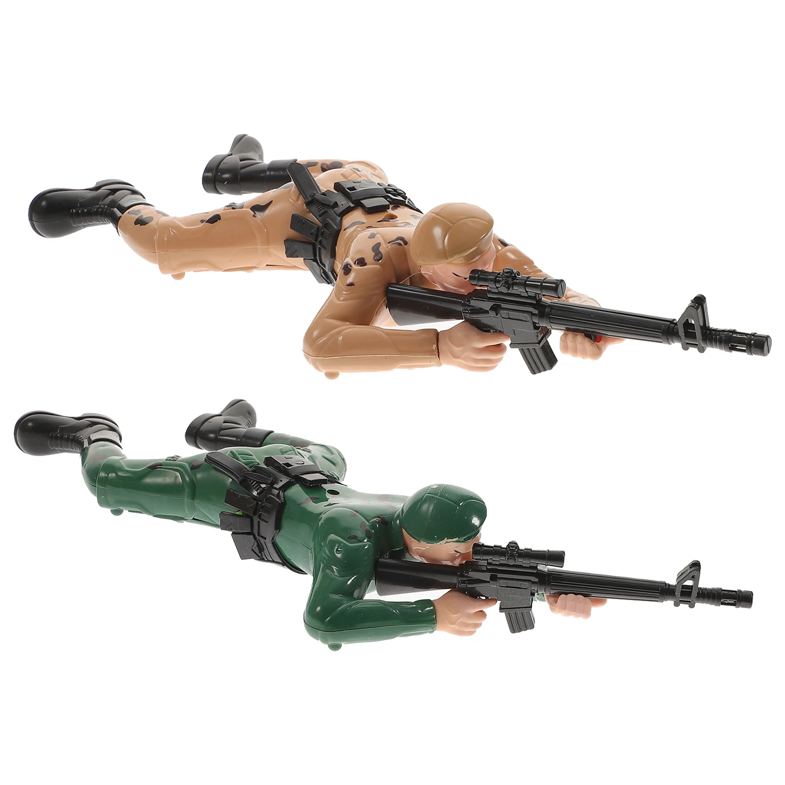 Jouets de soldats rampants, 2 pièces, figurines d'action de l'armée, aide au développement précoce, jouets interactifs amusants pour la famille, pour garçons et enfants
