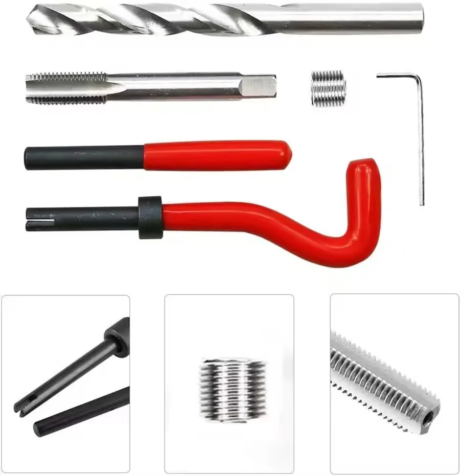 25Pcs Set Threaded Manual Quick Screw Repair Tool Kit,Self-Tapping Thread Inserts and Special Tapping Tools for Car Repair