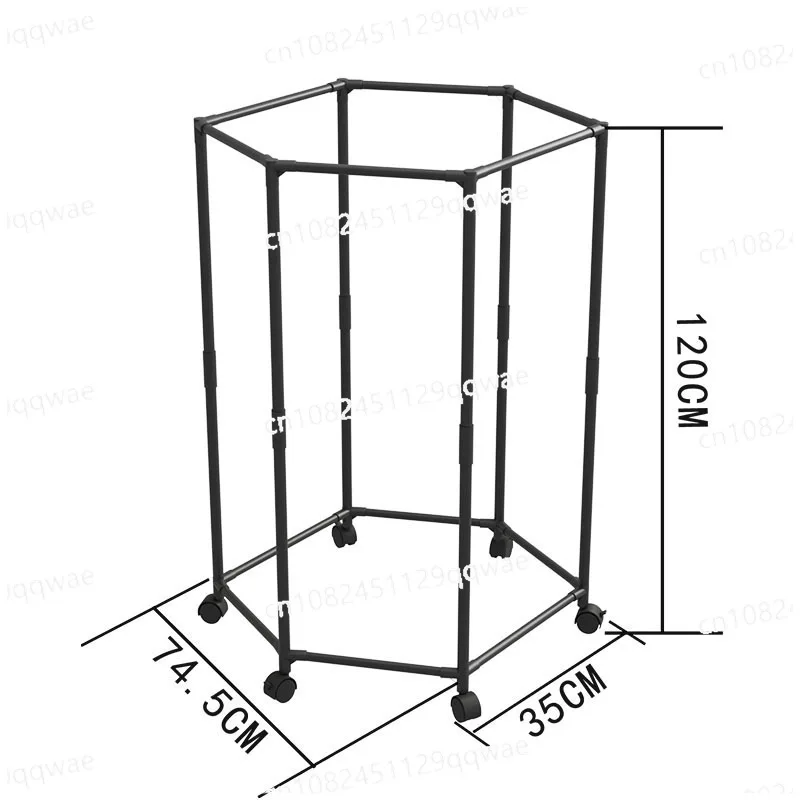 Hexagonal ring household floor-to-ceiling rotating hanger dormitory clothes drying rod bedroom multi-functional bold drying rack
