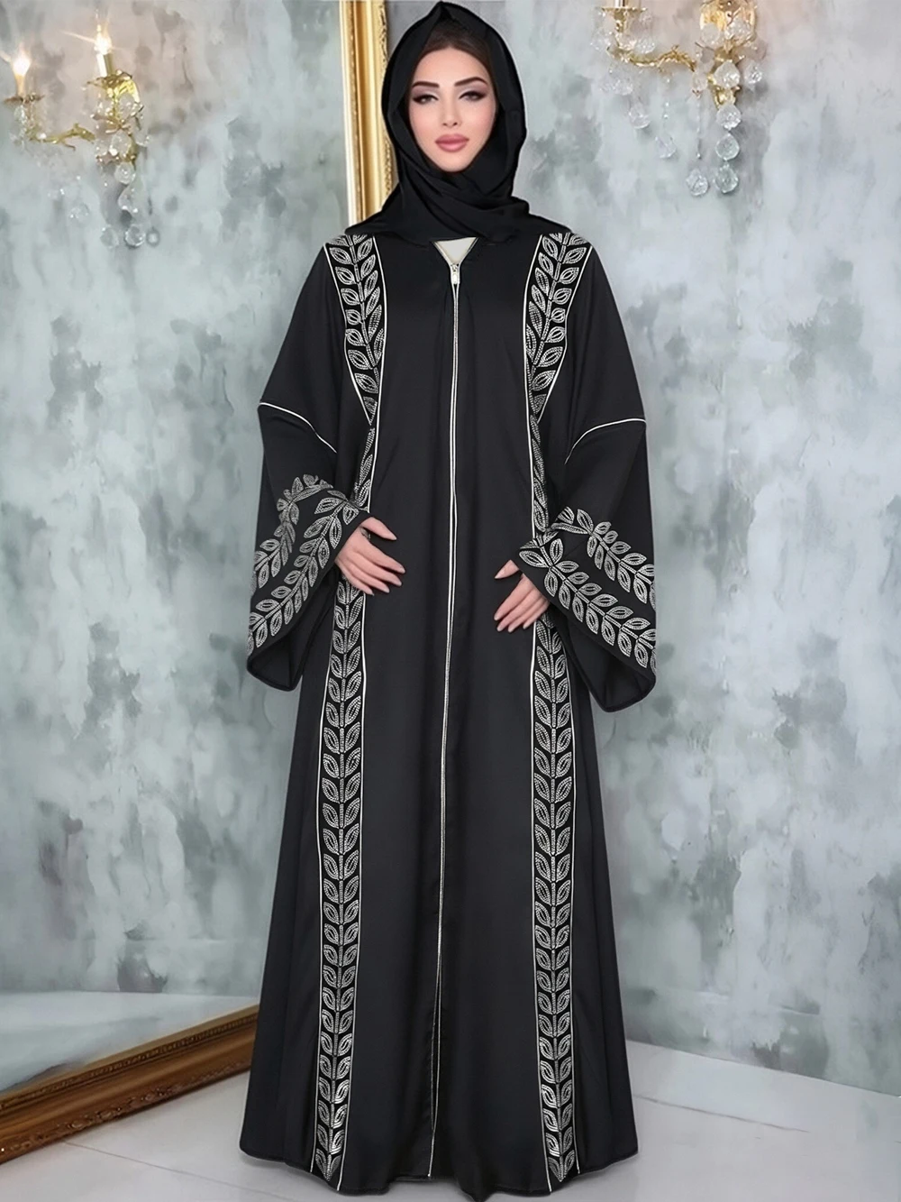 

Dubai Hijab Abaya For Women Luxury Wedding Party Evening Gown Long Sleeve Dress Caftan Marocain Femme Muslim Loose Boubou Robes