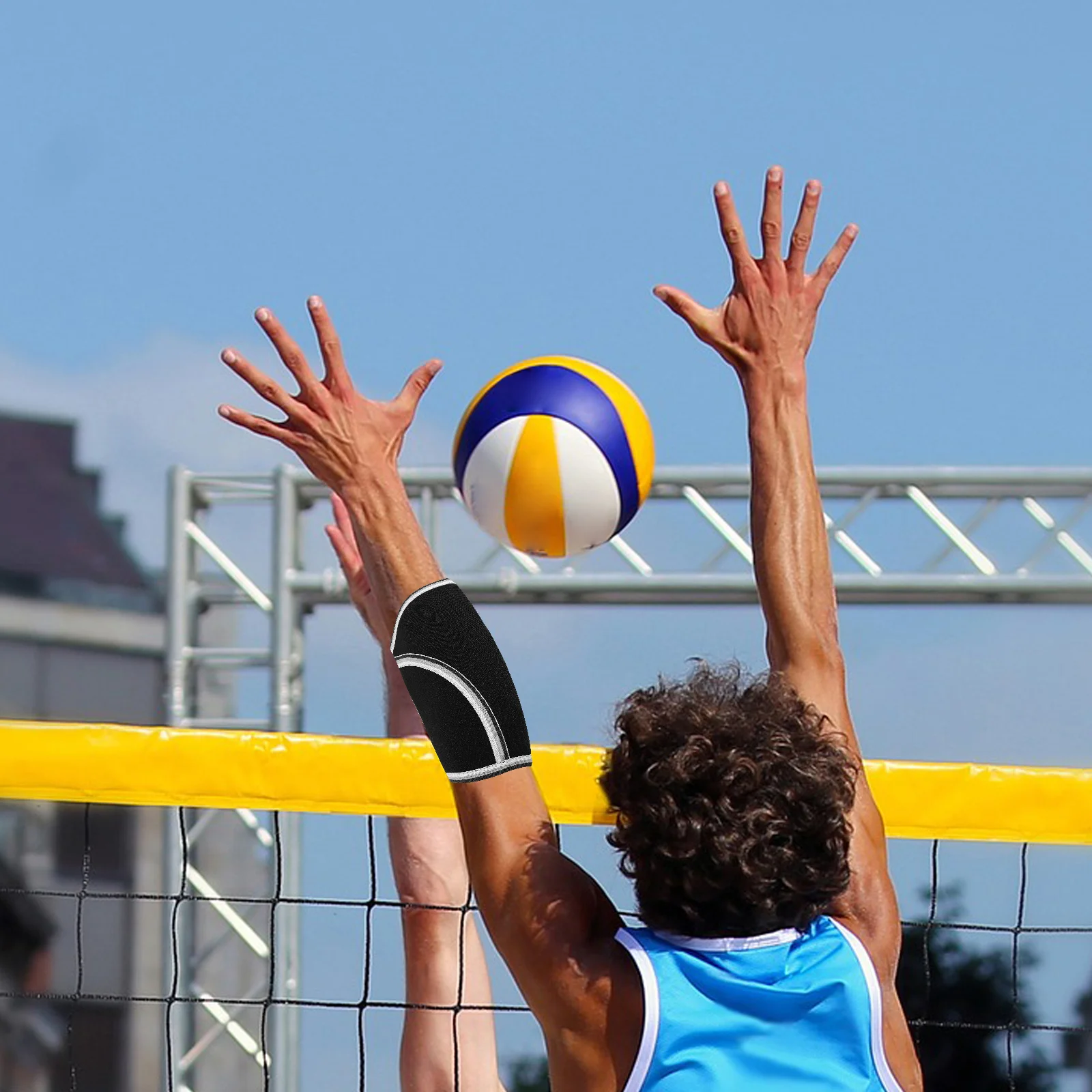 

1Pair Elbow Sleeve for Sports Protection Compression Fit Arm Support Guard for Volleyball Cycling Skiing Workout Powerlifting