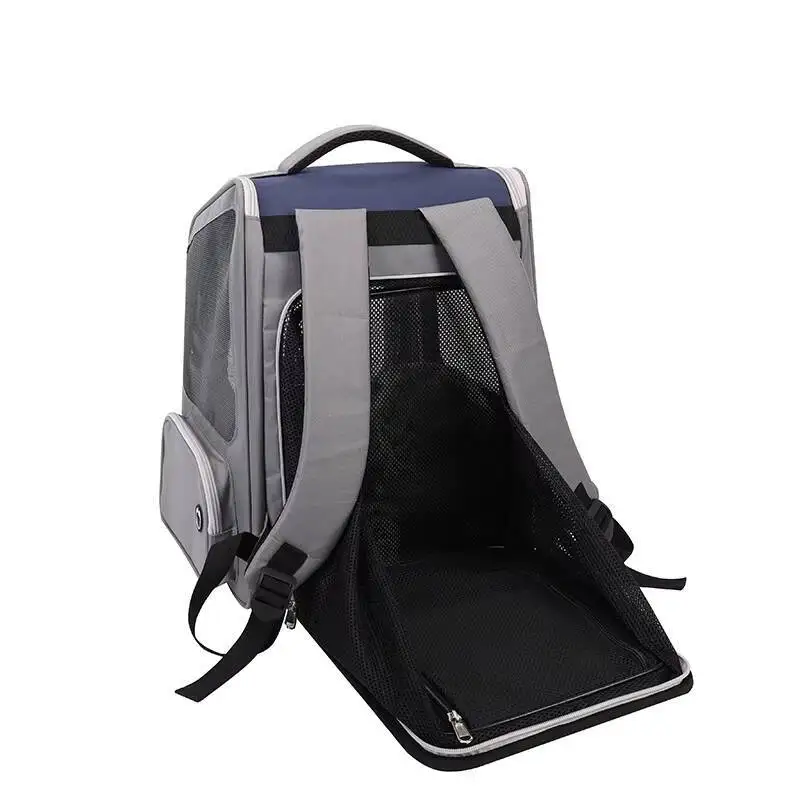 حقيبة ظهر للقطط، حقيبة ظهر للحيوانات الأليفة، قابلة للتنفس، محمولة وقابلة للطي، قابلة للتوسيع، سعة كبيرة، حقيبة سفر خارجية قابلة للتنفس #5