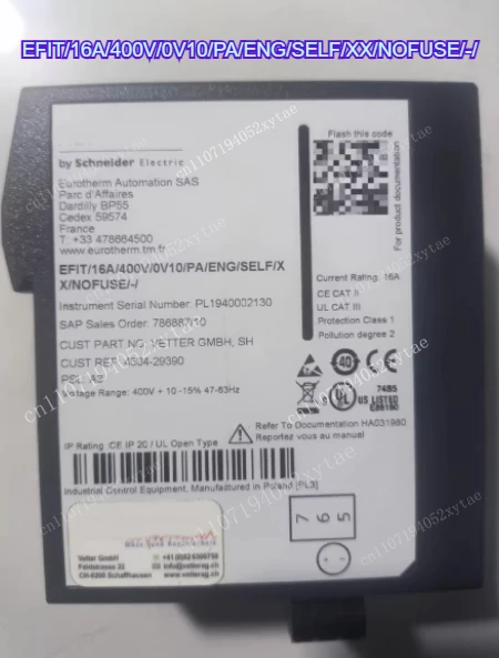 Power Controller EFIT/16A/400V/0V10/PA/ENG/SELF/XX/NOFUSE/-/Can Be Used Normally