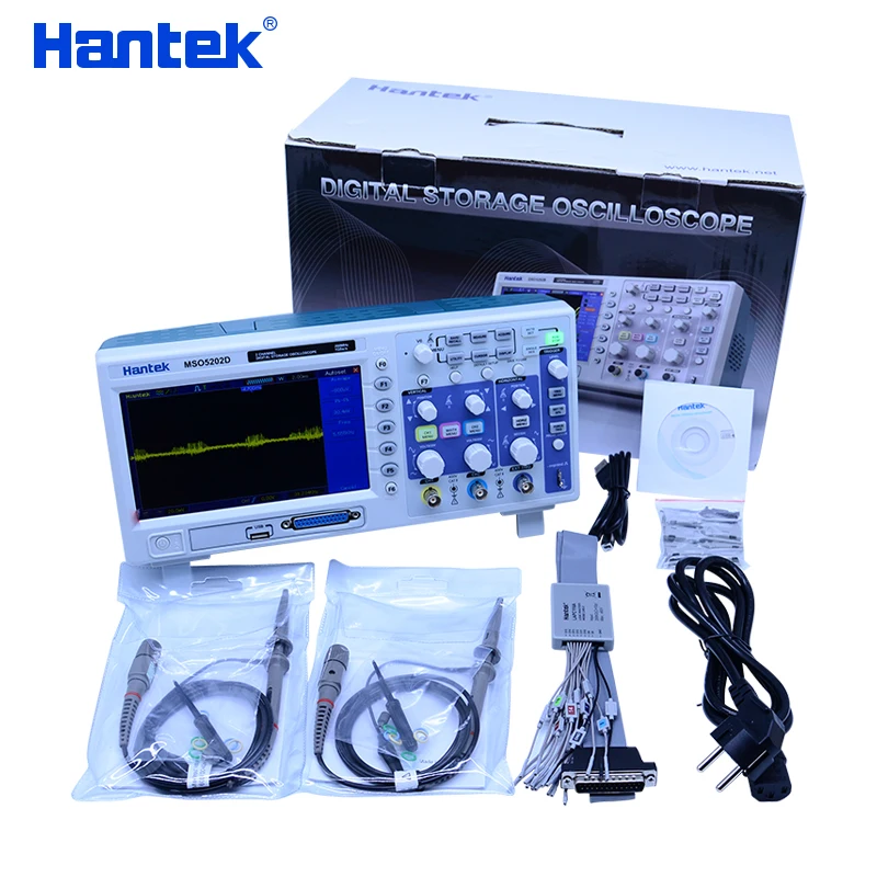 

Hantek 200MHz MSO5202D Mixed Signal Digital Oscilloscope 16 Logical Channels+)+2 Analog Channels+External Trigger Channe 2 in 1