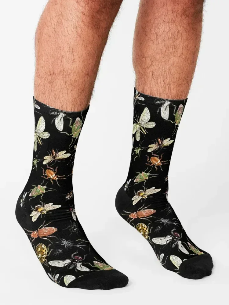 Creepy crawlies: Dark Socks FASHION Antiskid soccer warm winter cycling Designer Man Socks Women's