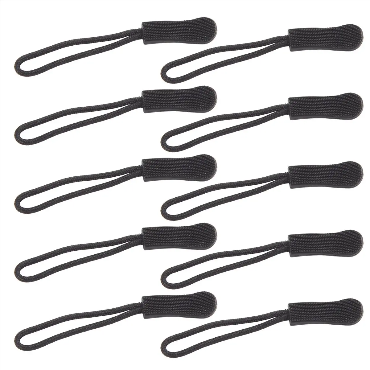 IN-A886U!10 Anti-slip zipper puller, zipper, zipper extension trailer, practical and robust for back pack, jacket, etc.- Black