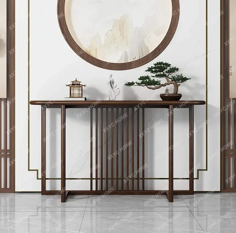 New Chinese-style entrance table against the wall Super narrow ebony wood table case Solid wood entrance cabinet R