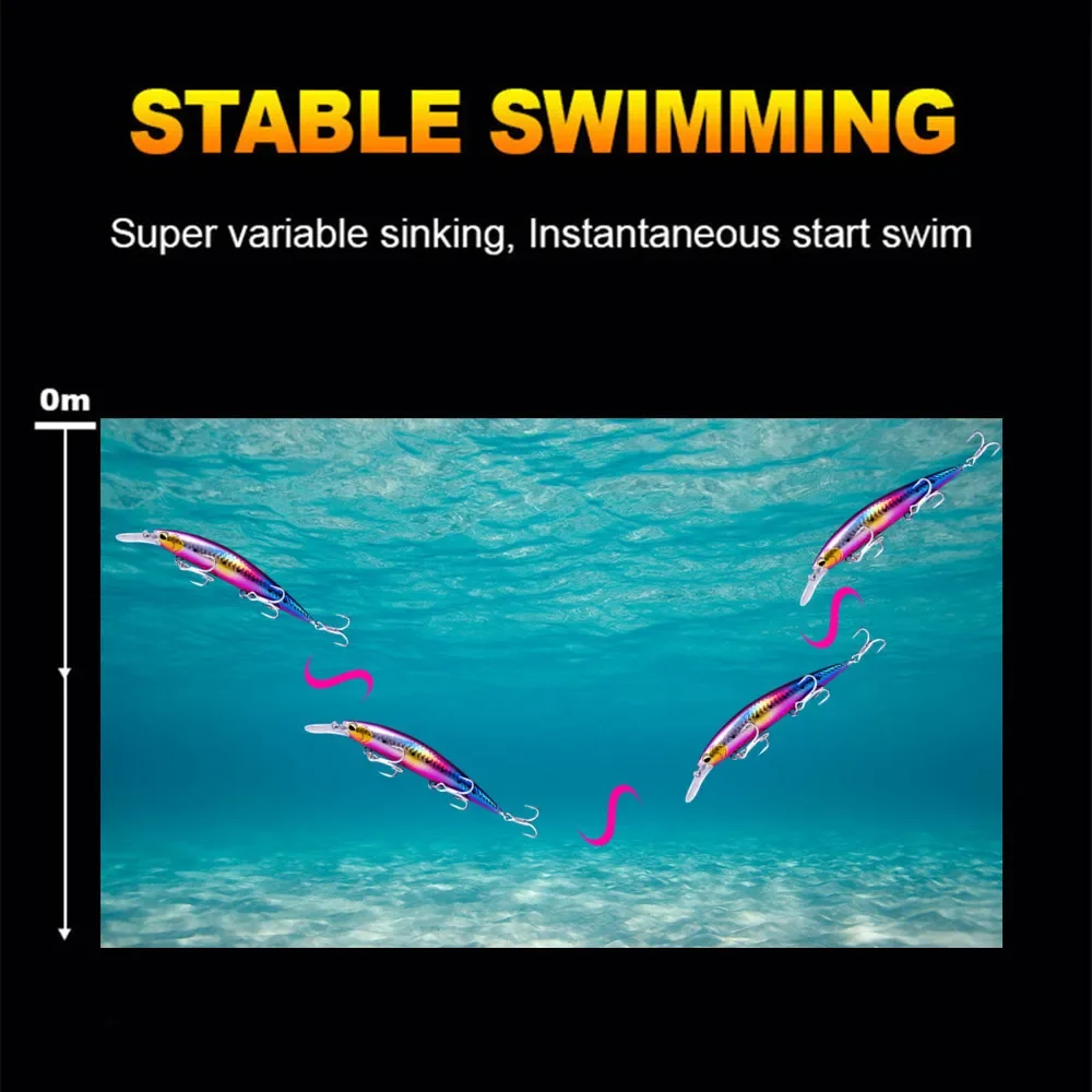 GREENSPIDER Heavy Weight Minnow 110mm Sinking Jerkbait Longcast Fishing Lure Saltwater Sea Bass Plastic Artificial Bait Tackle view 4