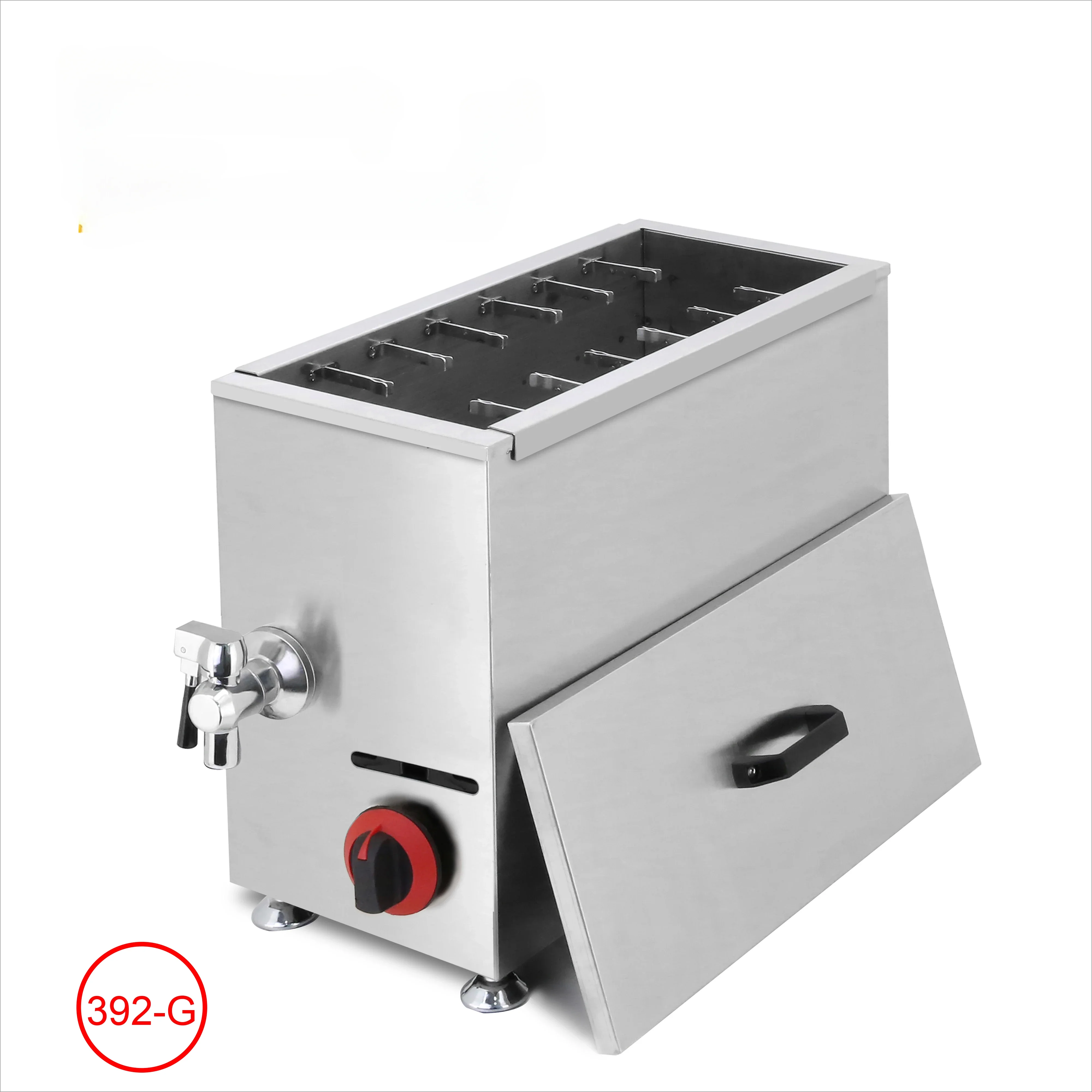 Commercial 21L ขนาดใหญ่ความจุแก๊สชีสสุนัขร้อน Sticks Deep Fryer เครื่องสุนัขร้อน Roller Maker ไส้กรอกชีสขนมขบเคี้ยวอาหาร