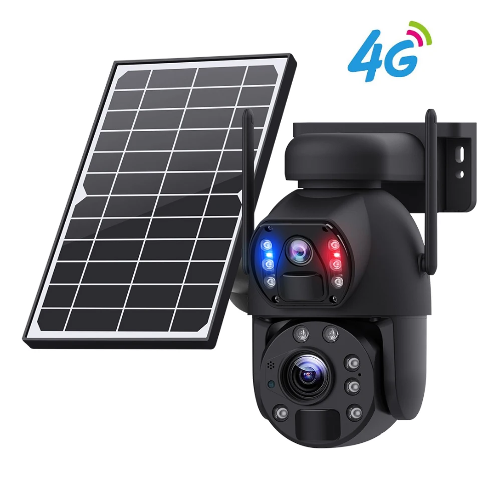 

4g Solar Dual Security Camera 10x Zoom Ultra Hd 4k Night Vision PIR Motion Detection Camera