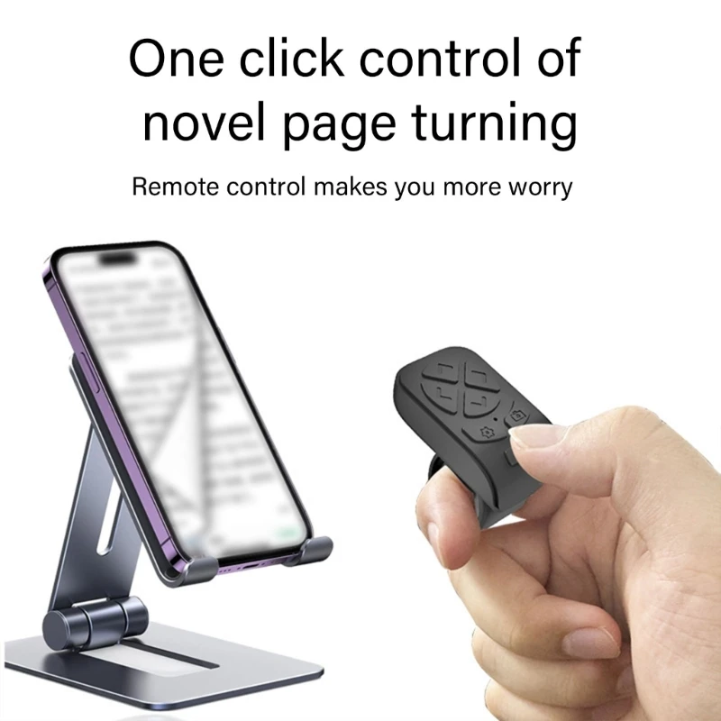 Wireless Remote Control Electronics Page Turner Multiple Functional for Novel Reading and Selfie Taking on Phone Pad