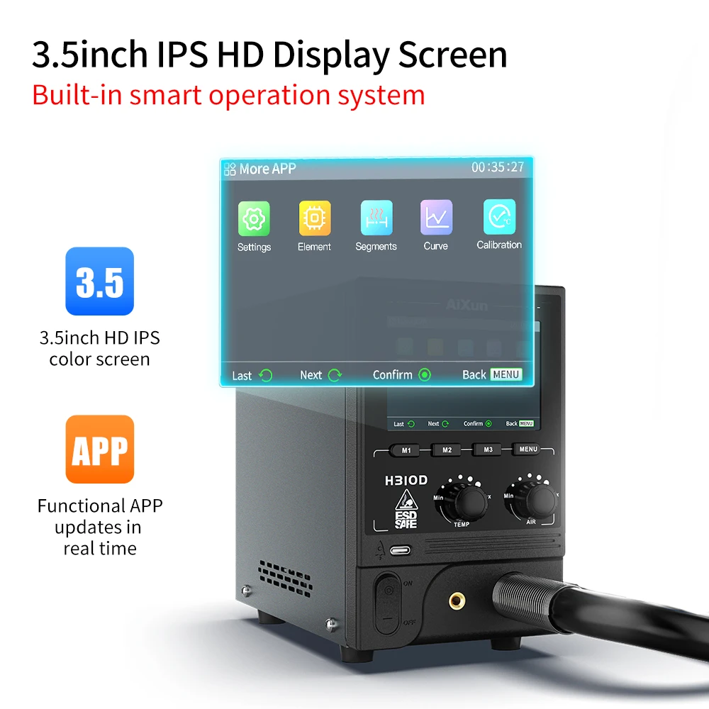 AiXun H310D 1000W 디지털 열풍 리워크 스테이션 인터넷 BGA 리워크 스테이션 스마트 열풍기 납땜/탈납 수리용