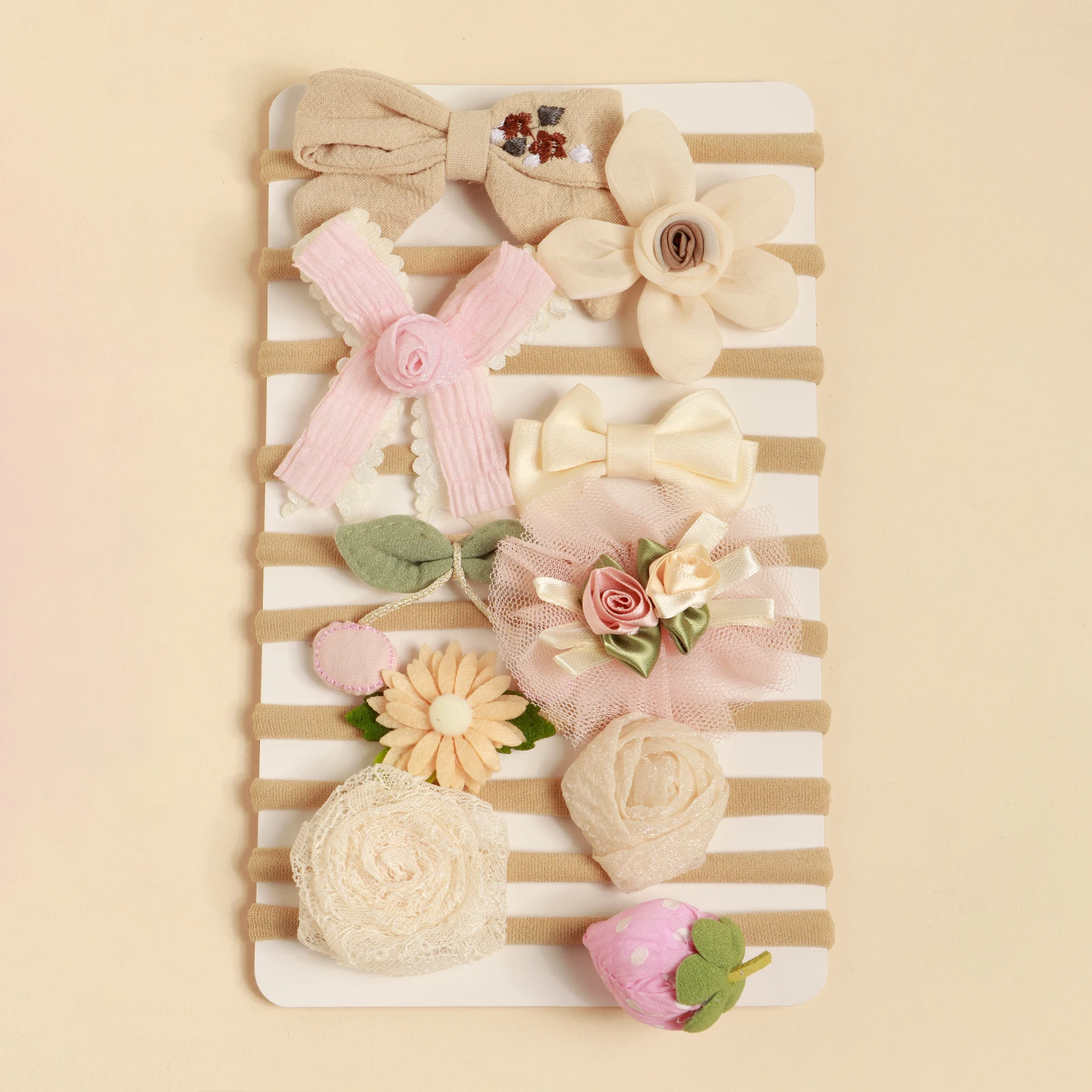 10pcs Simulation Florals Baby Soft Nylon Headband Girl Adorable Decor Hairband Toddle Spring Photograph Fashion Hair Accessories
