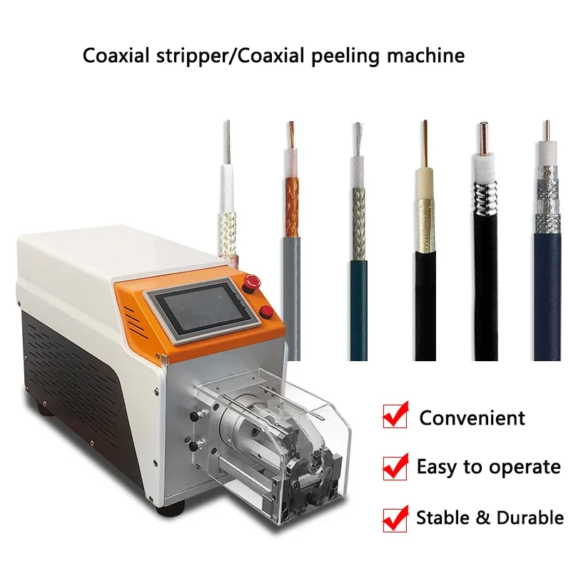 Automatic Coaxial Line Stripping machine MD-6010 Coaxial Cable Peeling machine RF Shielded Wire Rotary Stripper 0.8-10mm
