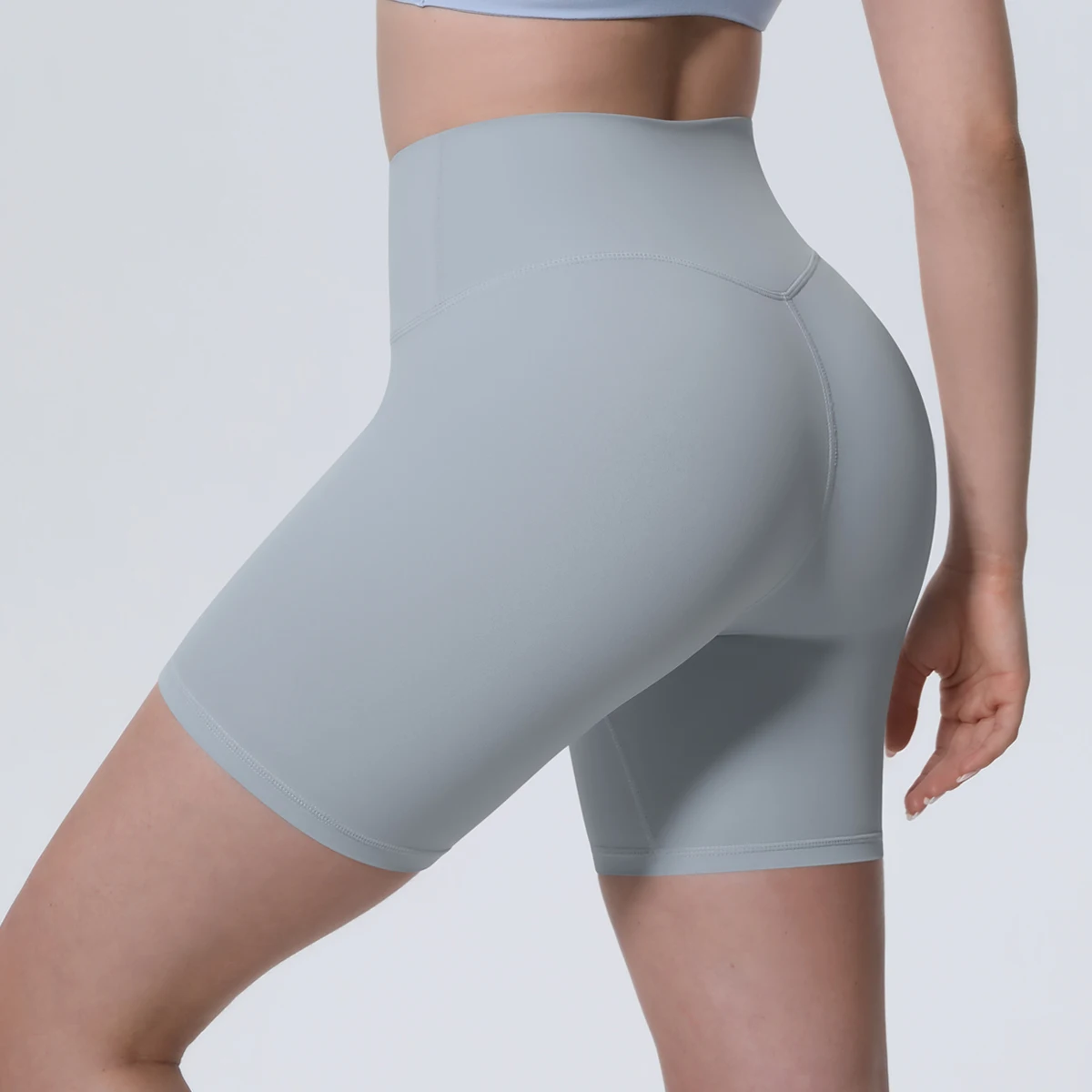 1 Stück Damen Sport-Kurze Yoga-Leggings Einfarbige Hochtaillierte Fitness-Shorts Schnelltrocknende Radfahr-Workout Nahtlose Shorts – Detail 28