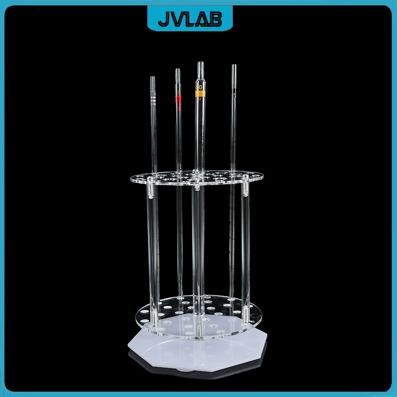 Plexiglass Rack Pipette Straw Holder Circular Laboratory Pipettor Holder PMMA Stand 32 Wells Hole Diameter 11 12 16mm