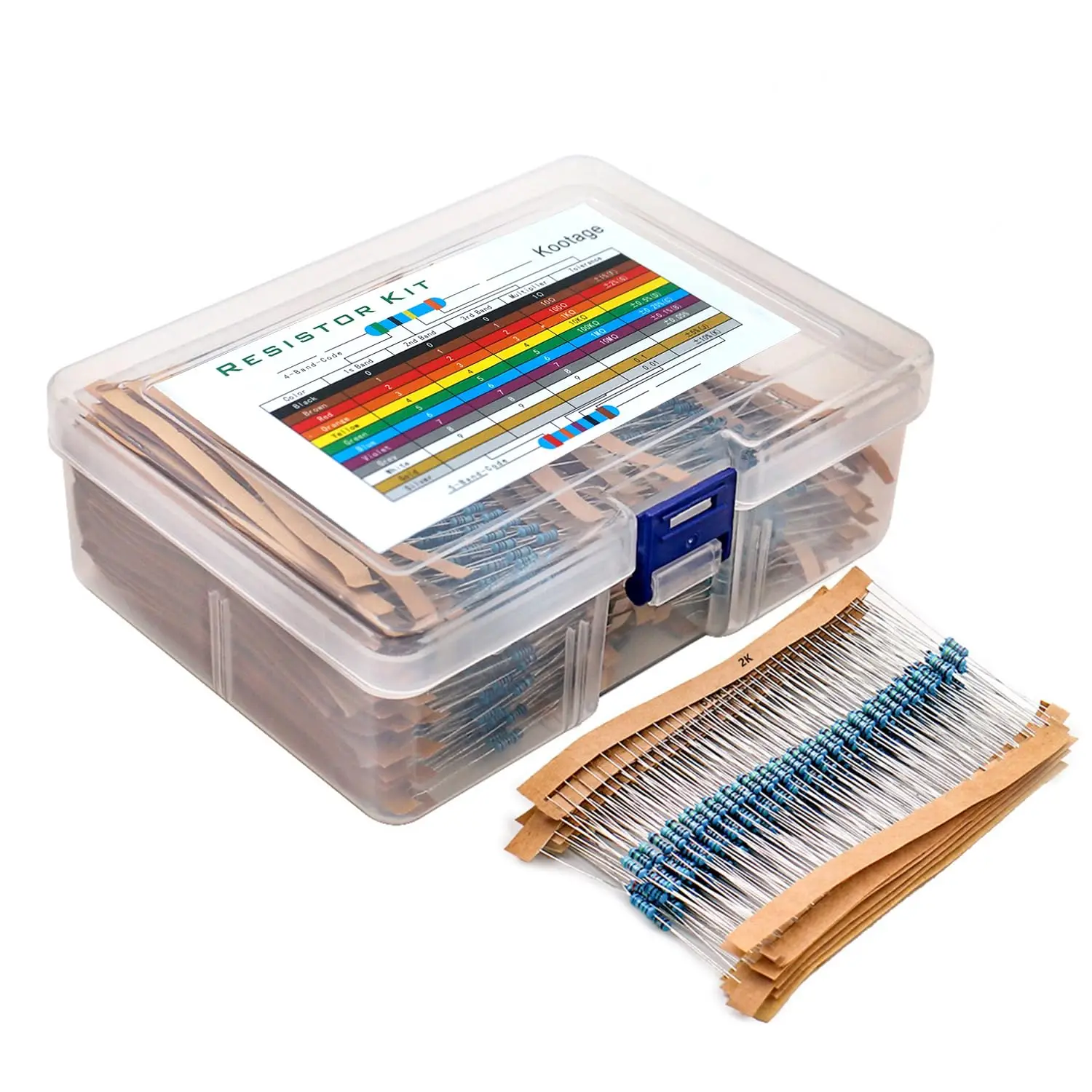 Juego de Resistencias de 300/600 Piezas, 1%, 1/4W, Resistencias de Película Metálica, 10 Ohm ~1M Ohm, 30 Valores, Kit de Componentes Electrónicos