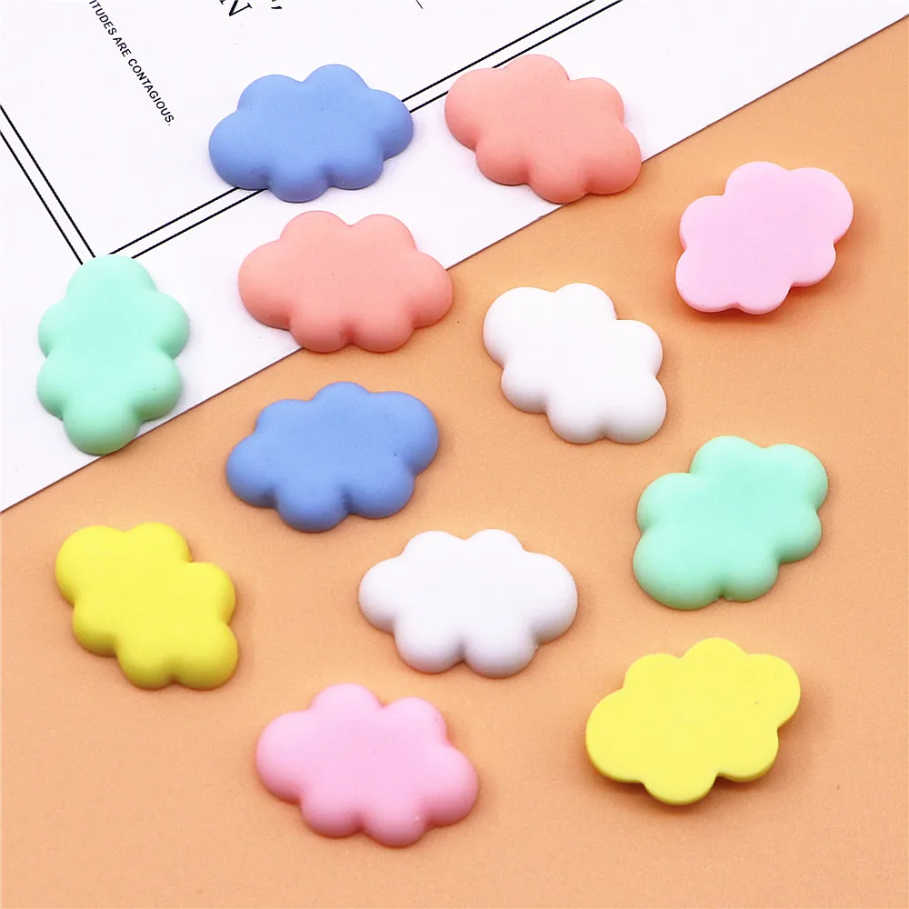 20pcs Cute Resin Colorful Clouds Miniature Flat back Cabochons Art Supply DIY Home Decoration Hair Clip Scrapbook Accessories