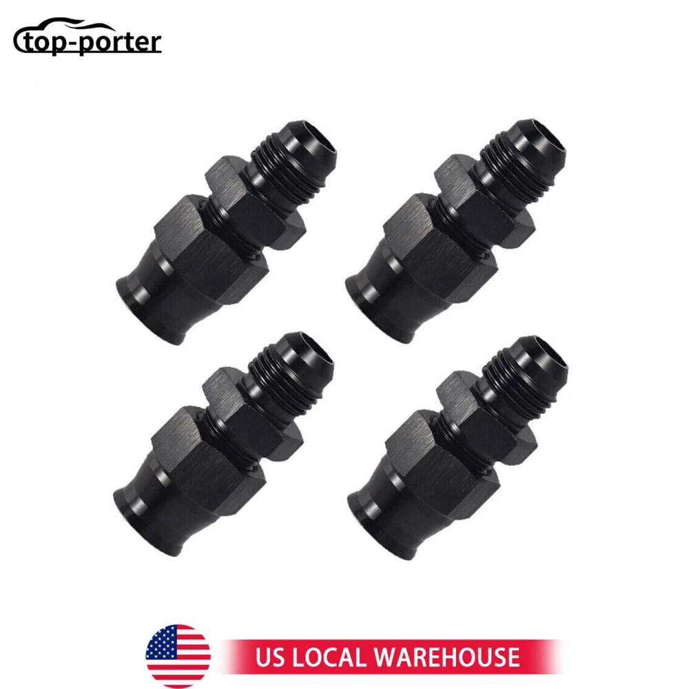 4 pezzi da 6AN a 3/8 "tubo linea rigida adattatore linea carburante raccordo tubo di compressione AN6 nero