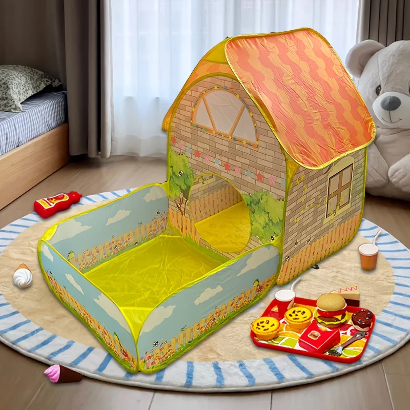 Tente de Villa de jardin pour jeunes, avec piscine à balles océan, maison de jeu intérieure et extérieure colorée pour garçons et filles, pliable et Portable
