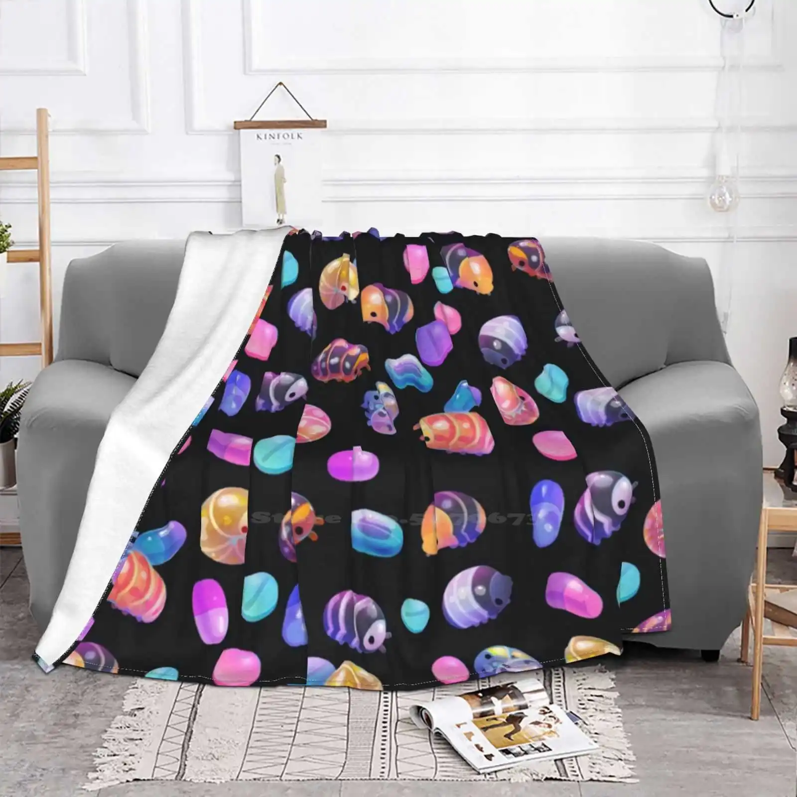 Pill Bugs-Dark Super Warm Soft Blankets Throw On Sofa/Bed/Travel Entomology Entomologist Medicine Chemist Doctor Cute Kawaii