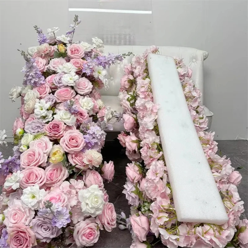 Factory Direct Pink Purple Floral Wedding Arch Background Material For Valentine Day Decoration