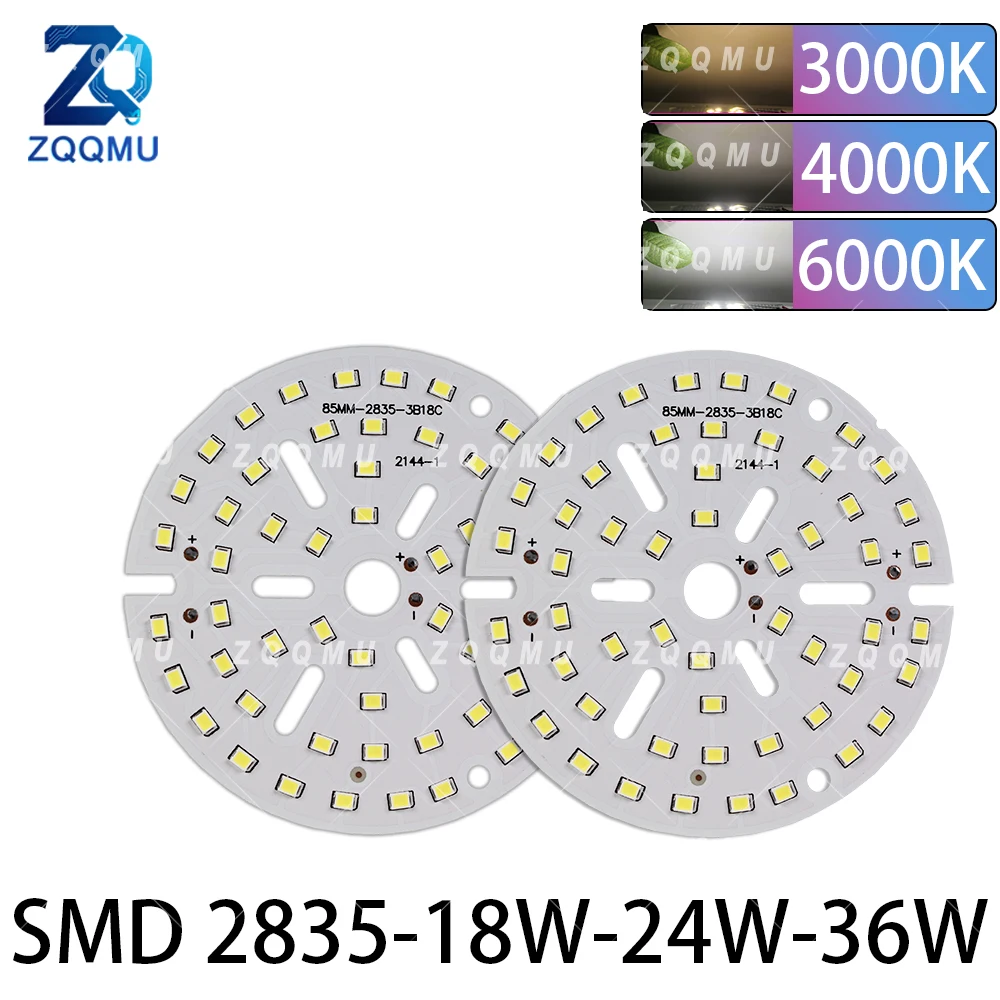 2PCS Round LED Module SMD2835 18W 24W 36W AC LED Light Board Panel Ceiling Lamp Surface Mount Chip for Home Bedroom Lighting