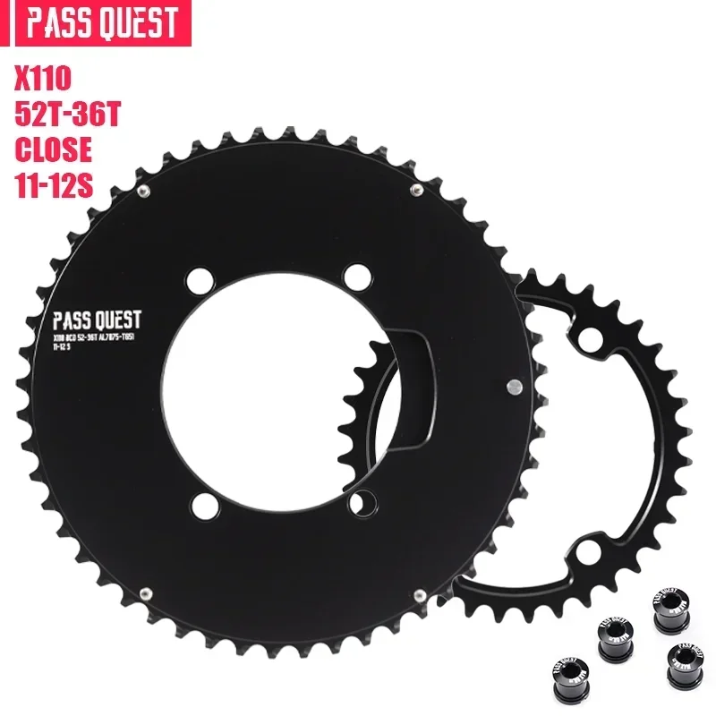 PASS QUEST 110 bcd Kettingblad kettingwiel voor Shimano 105 5800 6800 DA9000 Racefiets kettingblad 48/35 T 50/34 T 52/36 T 53/39 T 54/40 T