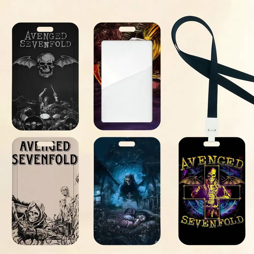 A-Avenged S-Sevenfolds Band Card Holder Cardcase Bank Credit Student ID Subway Work Permit Badge Holder Door Card