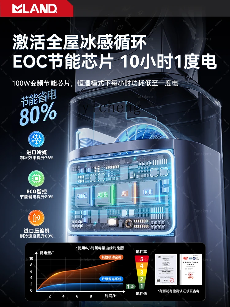ZC refrigeration bladeless fan household soft tower bladeless floor electric fan purifies air circulation