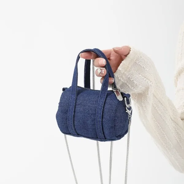 

Mini Bowling Bag Niche Top Handle Purse for Women Fashion Chain Strap Crossbody Compact Lipstick Bag Unique Small Shoulder Tote