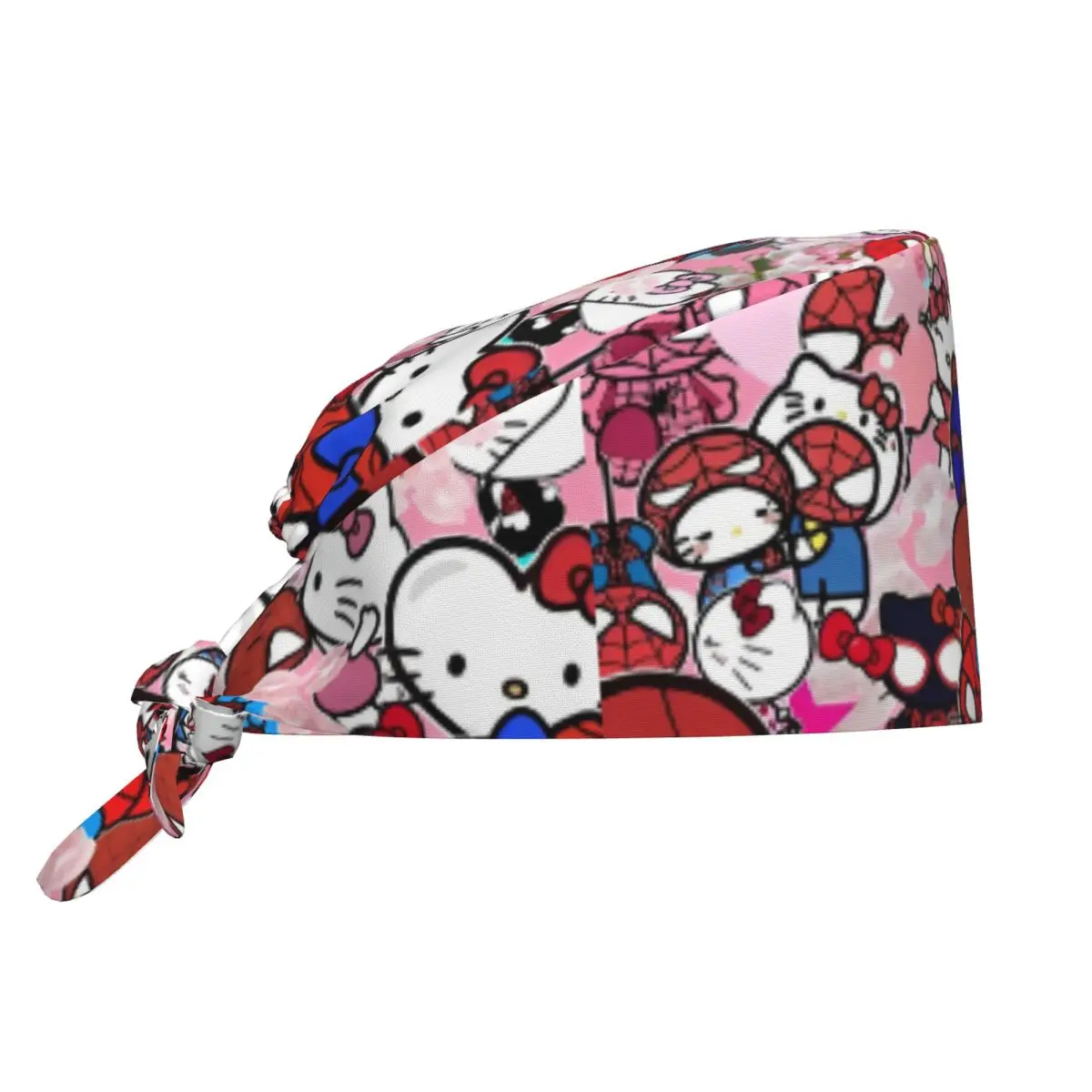 

Cartoon Spiderman Hello Kitty Lab Surgeon Surgical Caps Lab Doctor Spa Working Hats Cap Vintage Unisex Style Scrubs Hat