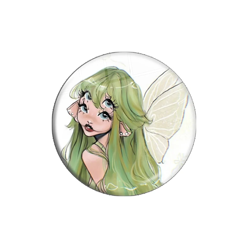 Melanie Martinez Fairy Girl 10Pcs 12mm/16mm/18mm/20mm/25mm/30mm Round Photo Glass Cabochon Demo Flat Back Making Finding