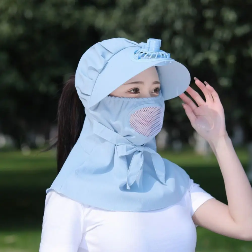 

Breathable Sunshade Uv Protection Women Wide Brim Neck Riding Supplies Fishing Fan Hat Cooling Cap Sun Hat Sun Shading Cap