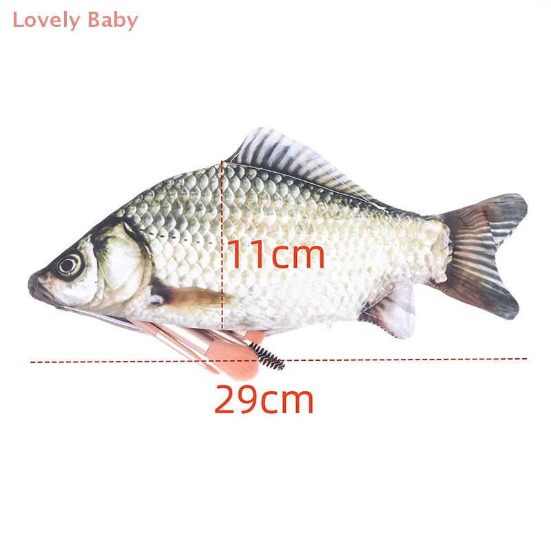 Karausche Karpfen Stift Tasche Realistische Fisch Form Make-up Tasche Stift Federmäppchen Mit Reißverschluss Zurück Zu Schule Bleistift Beutel Bleistift Tasche