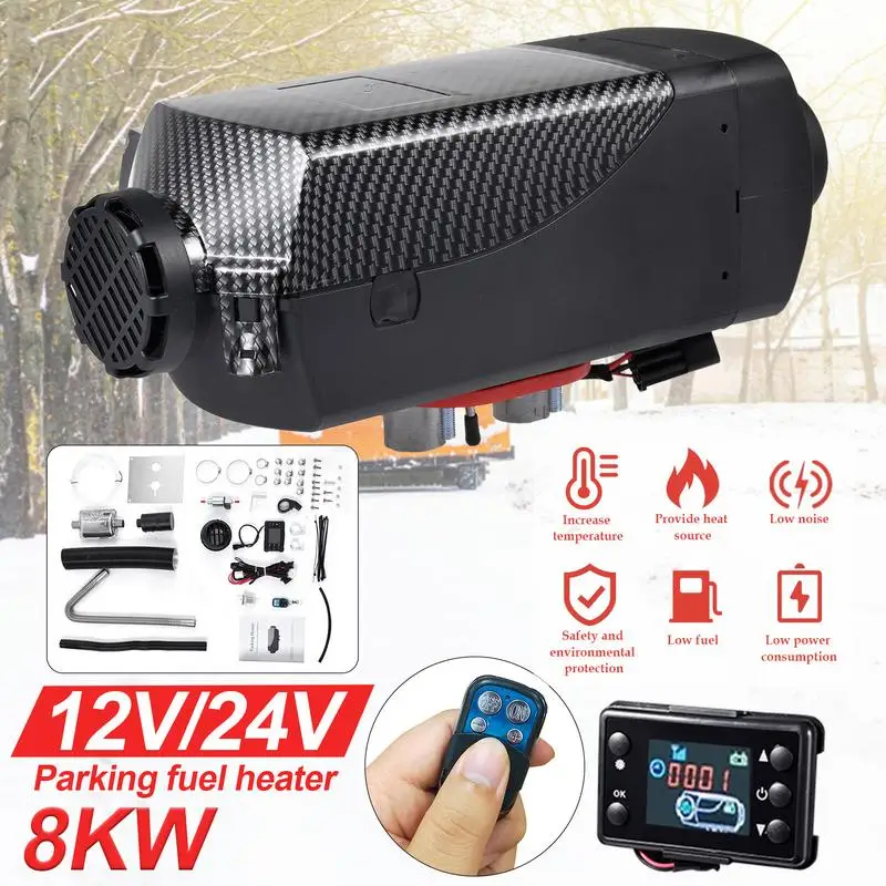 Car Heater 8000W Car Diesels Air Parking Heater 12V/ 24V 8KW Car Heater With LCD Remote Control Monitor Switch Accessories