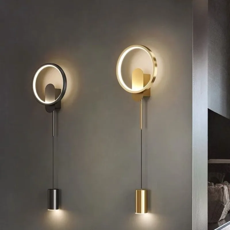 Bedroom lamp Light luxury Nordic simple modern corridor Aisle wall lamp Long living room background wall lamp