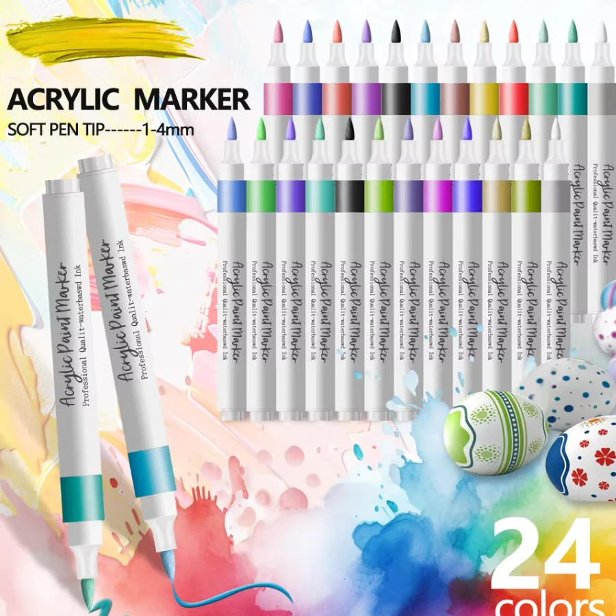 Picture 6: 120 Colors Soft Headed Different Color Acrylic Marker Pen Color Art Graffiti Pen, Waterproof, Opaque, Water-Based Soft Headed