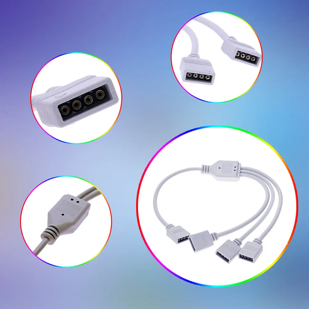

4 Pin Rgb LED Strip Splitter Cable 3528 5050 Connect Power Signal Split to 2 LED Strips One Controller Extension