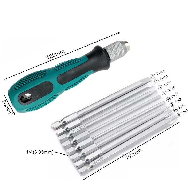 9pcs/set Screwdriver Set Slotted Phillips Screw Driver Magnetic Electrical Home Repair Hand Tool Kit